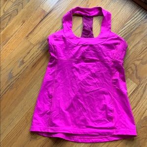 Bright Pink Racerback lululemon Top w Built-In Bra